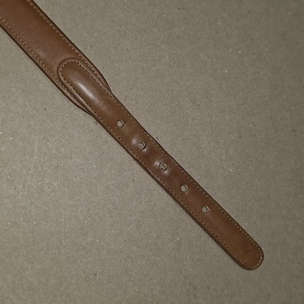 Vintage COACH British tan leather slim Ranger belt sz 32 Made in NYC, USA 114